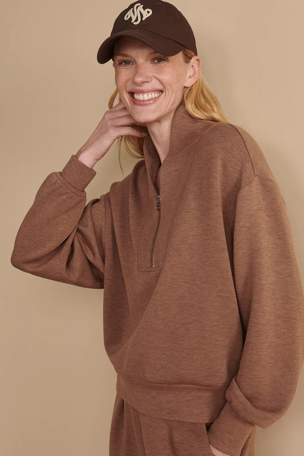 Varley Davidson Sweatshirt in Golden Bronze Marl