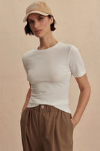 Varley Regina Fitted Tee in White