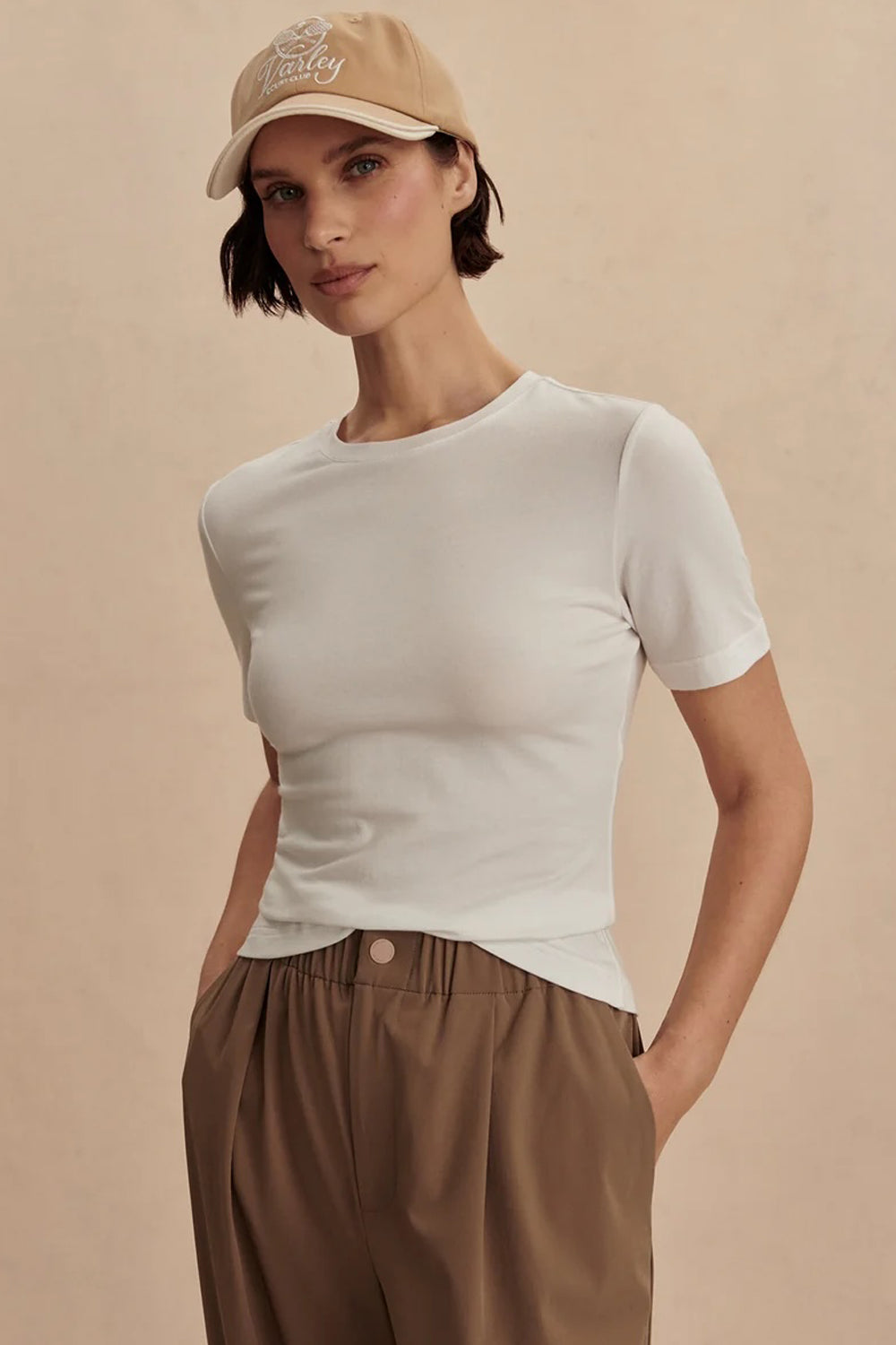 Varley Regina Fitted Tee in White