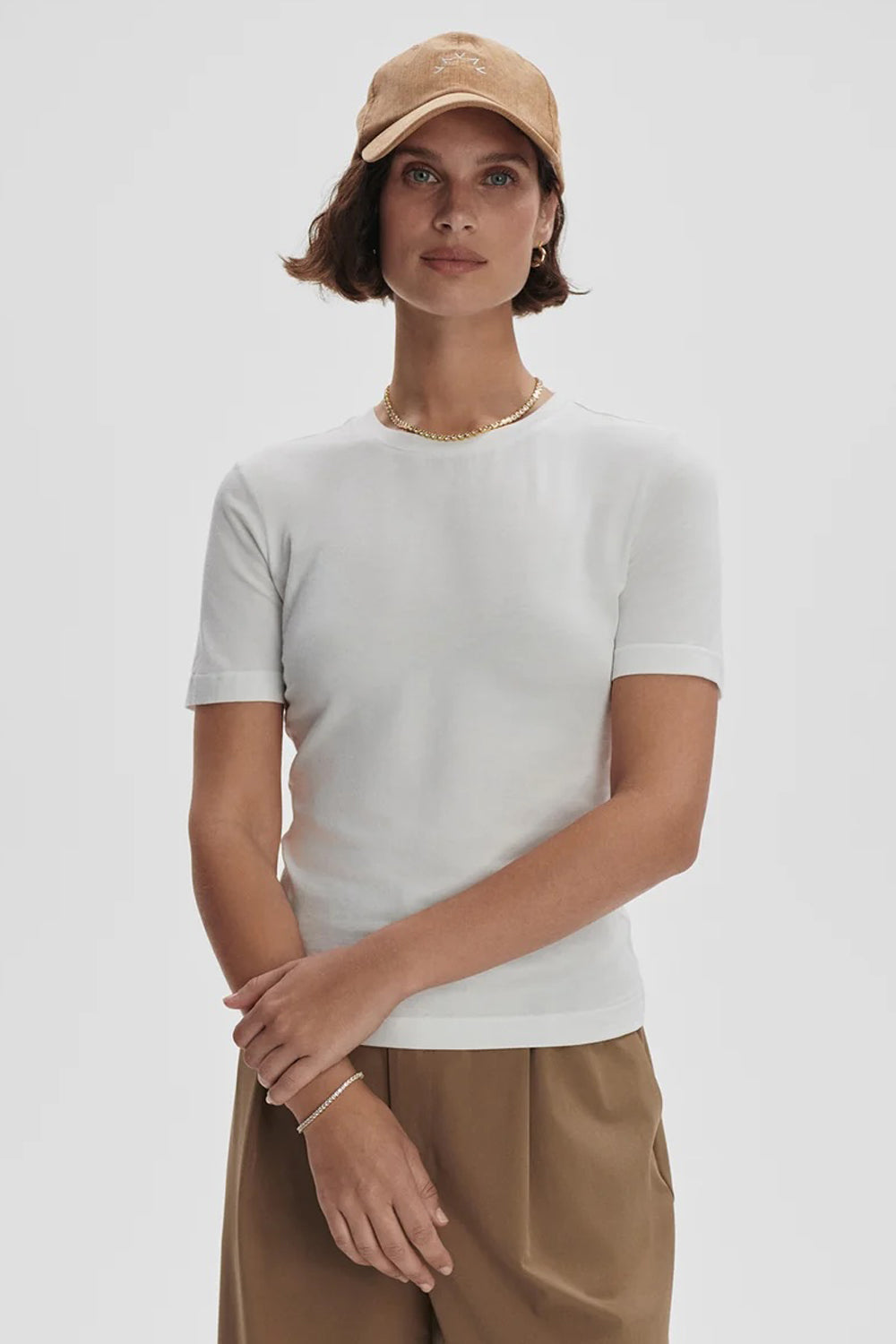 Varley Regina Fitted Tee in White
