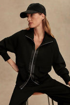 Varley Roxbury Zip Through Sweat in Black
