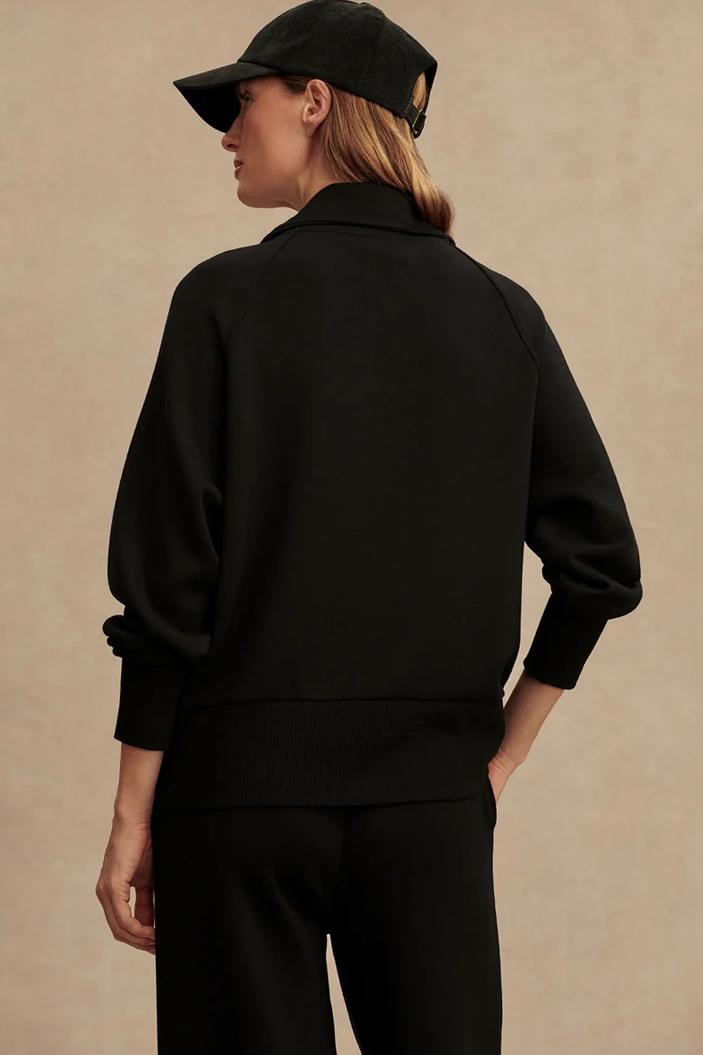 Varley Roxbury Zip Through Sweat in Black