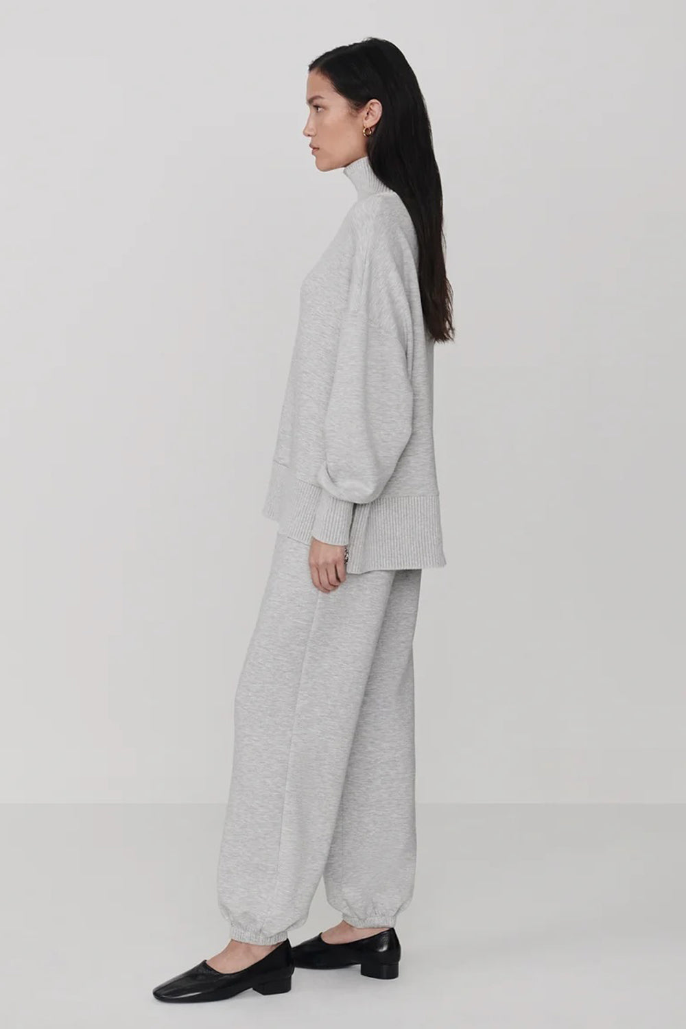 Varley The Classic Cuff Pant 28.5 in Light Grey Marl
