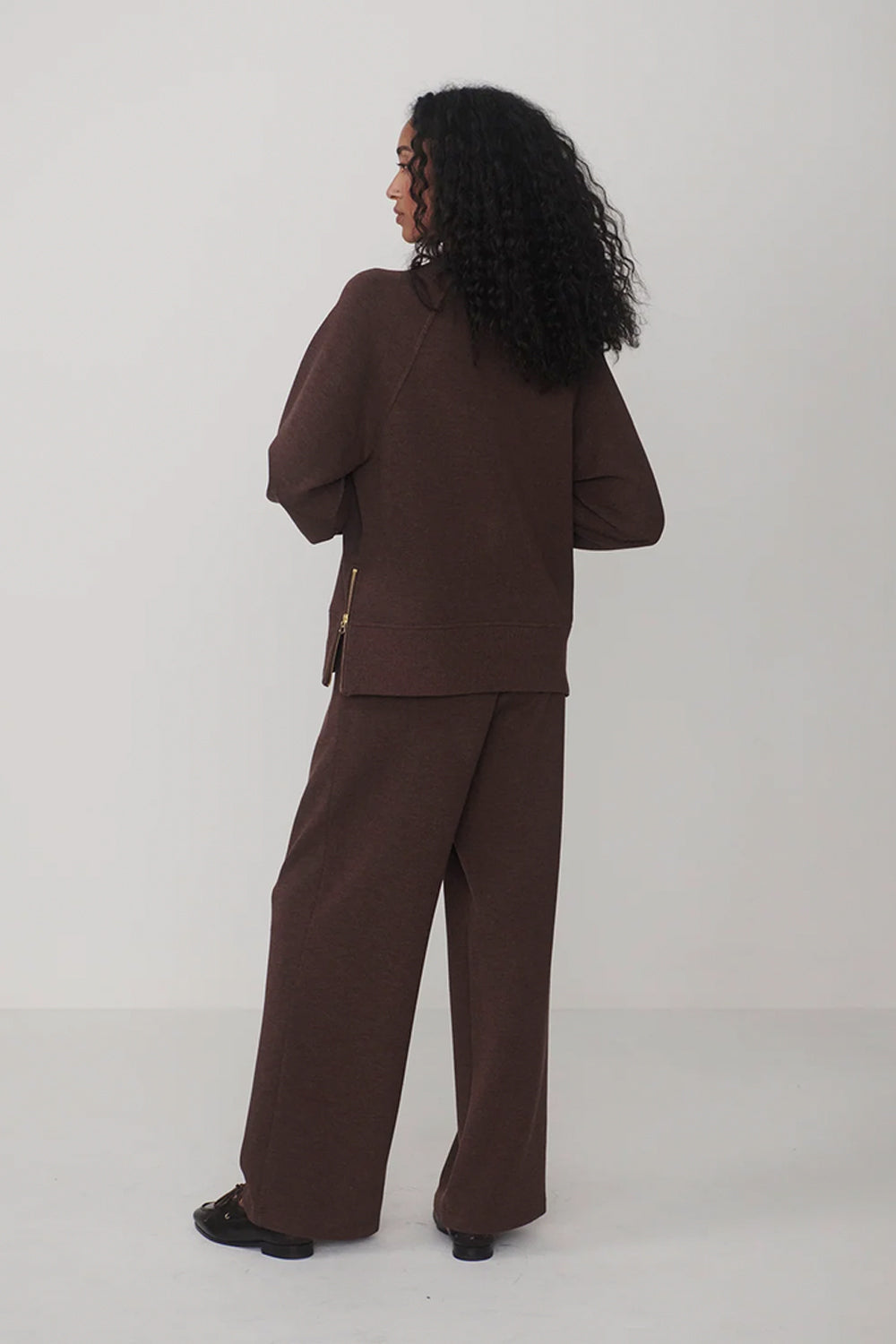 Varley The Extra Wide Leg Pant 29.5 in Coffee Bean Marl