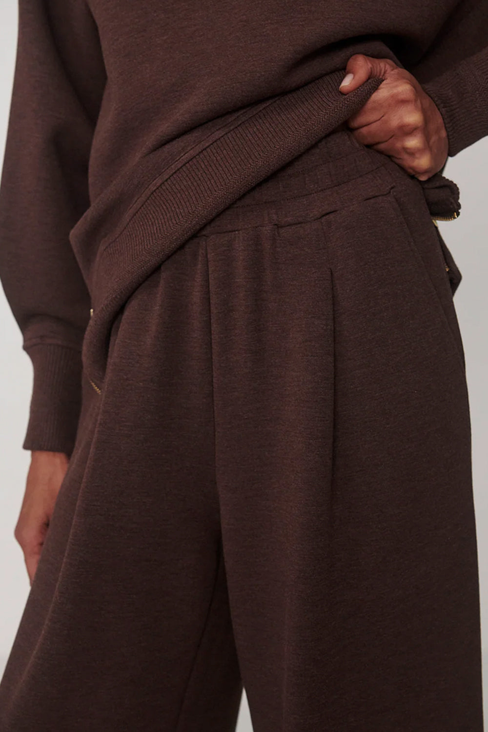 Varley The Extra Wide Leg Pant 29.5 in Coffee Bean Marl