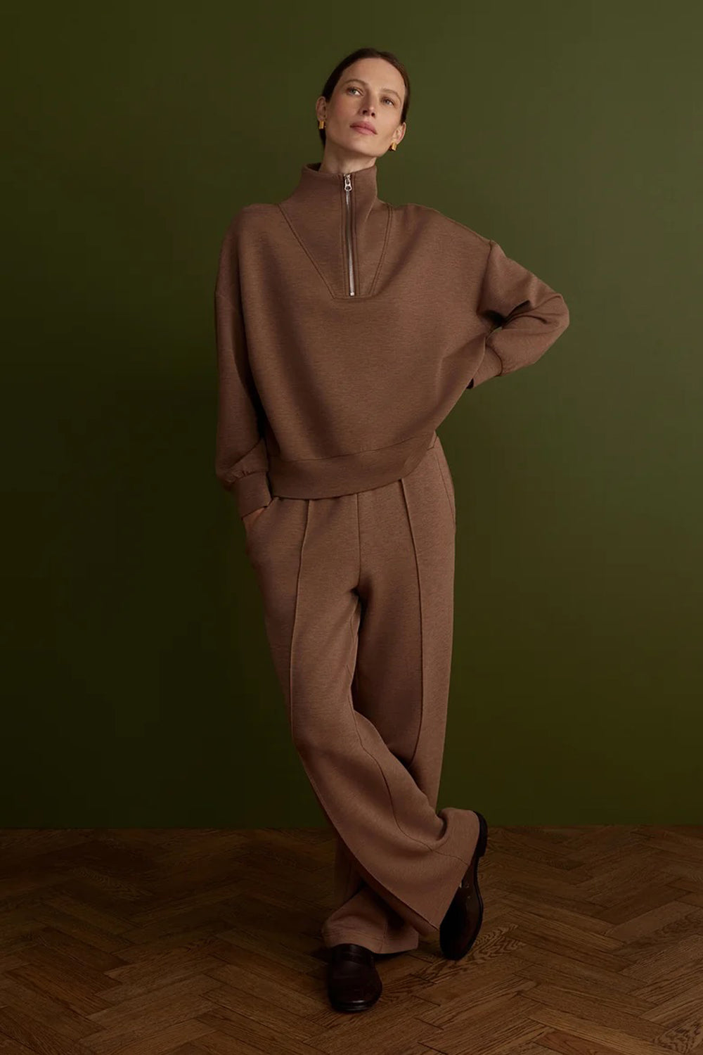 Varley The Wide Leg Pant 30 in Golden Bronze Marl
