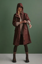 Varley Tovera Long Rain Jacket in Deep Mahogany