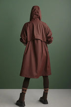 Varley Tovera Long Rain Jacket in Deep Mahogany