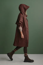 Varley Tovera Long Rain Jacket in Deep Mahogany