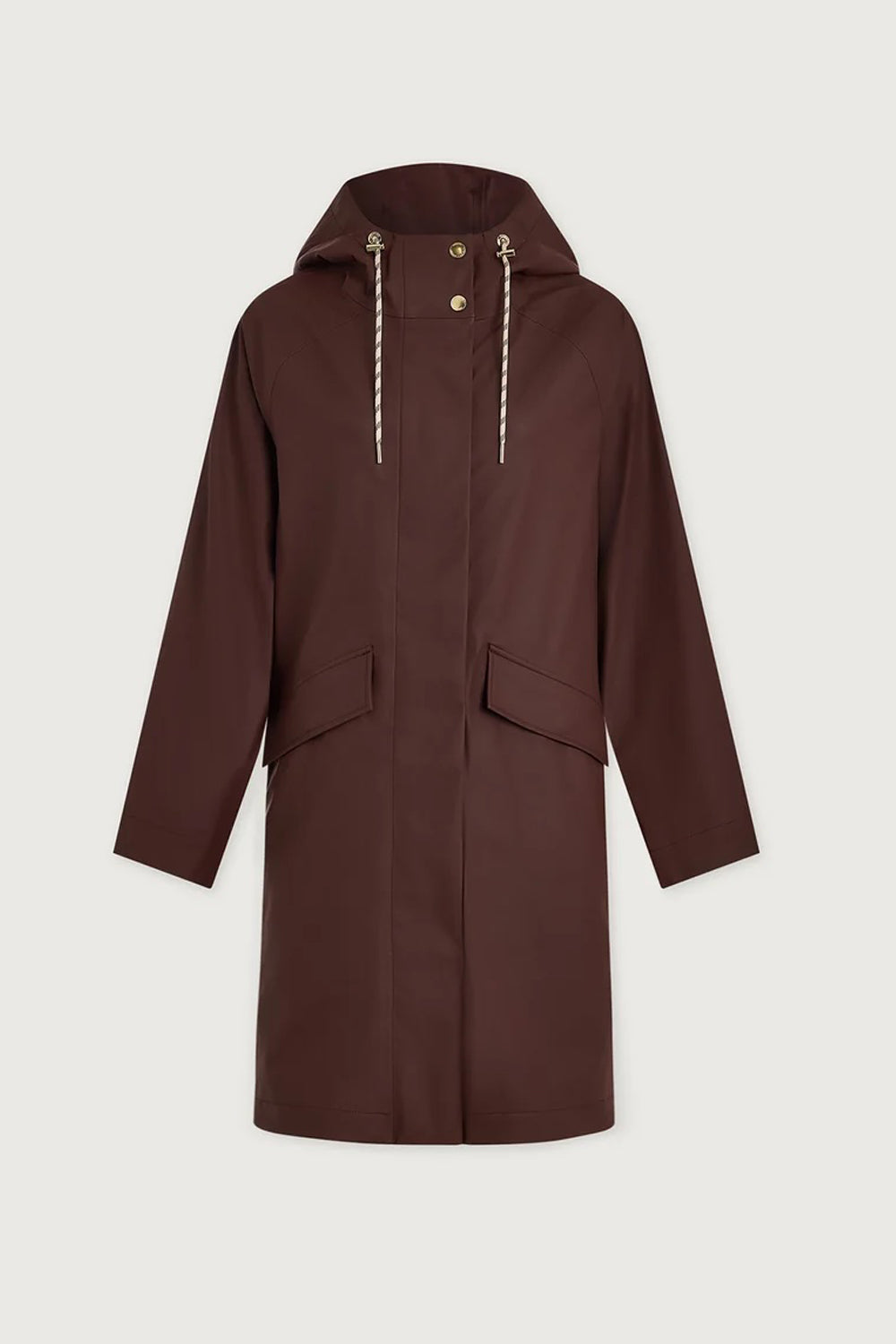 Varley Tovera Long Rain Jacket in Deep Mahogany
