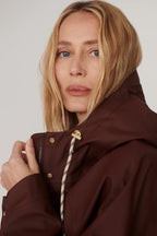 Varley Tovera Long Rain Jacket in Deep Mahogany