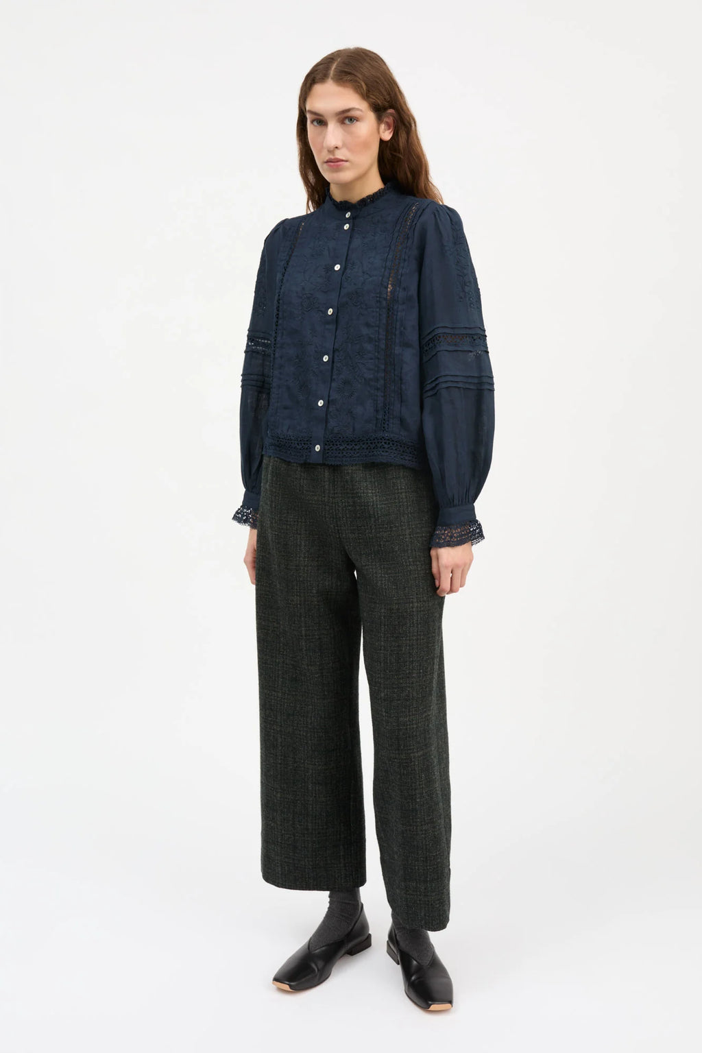 Skall Studio Velina Shirt in Dark Navy