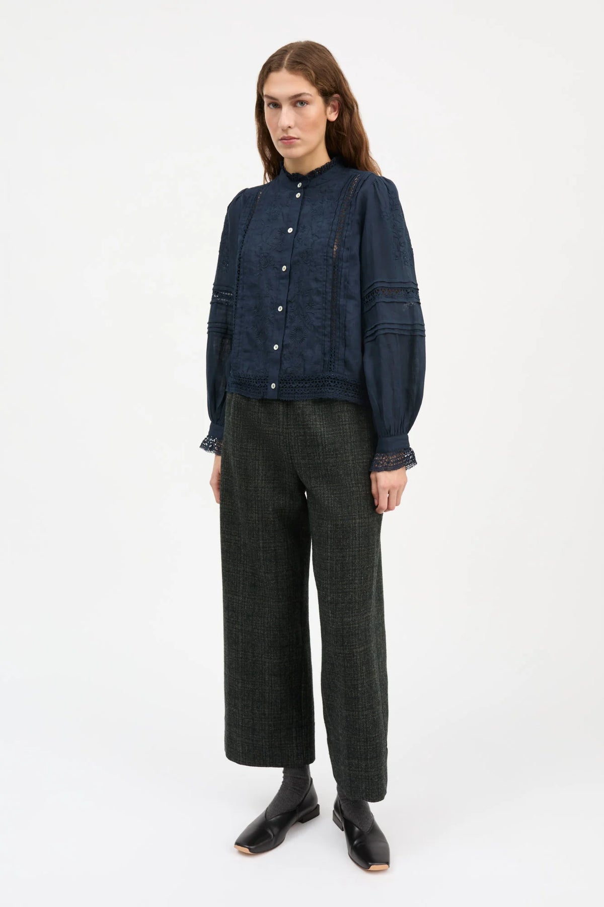 Skall Studio Velina Shirt in Dark Navy
