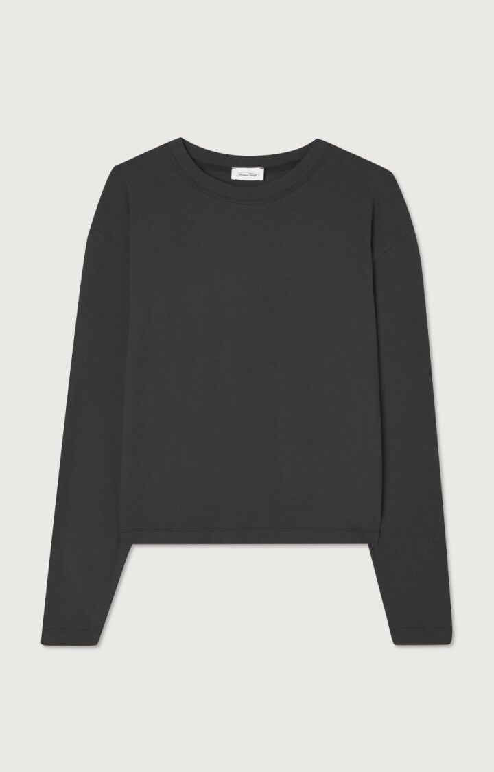 American Vintage Ypawood Long Sleeve T-Shirt in Charcoal Melange
