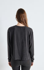 American Vintage Ypawood Long Sleeve T-Shirt in Charcoal Melange