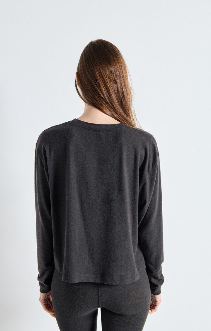American Vintage Ypawood Long Sleeve T-Shirt in Charcoal Melange