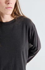 American Vintage Ypawood Long Sleeve T-Shirt in Charcoal Melange