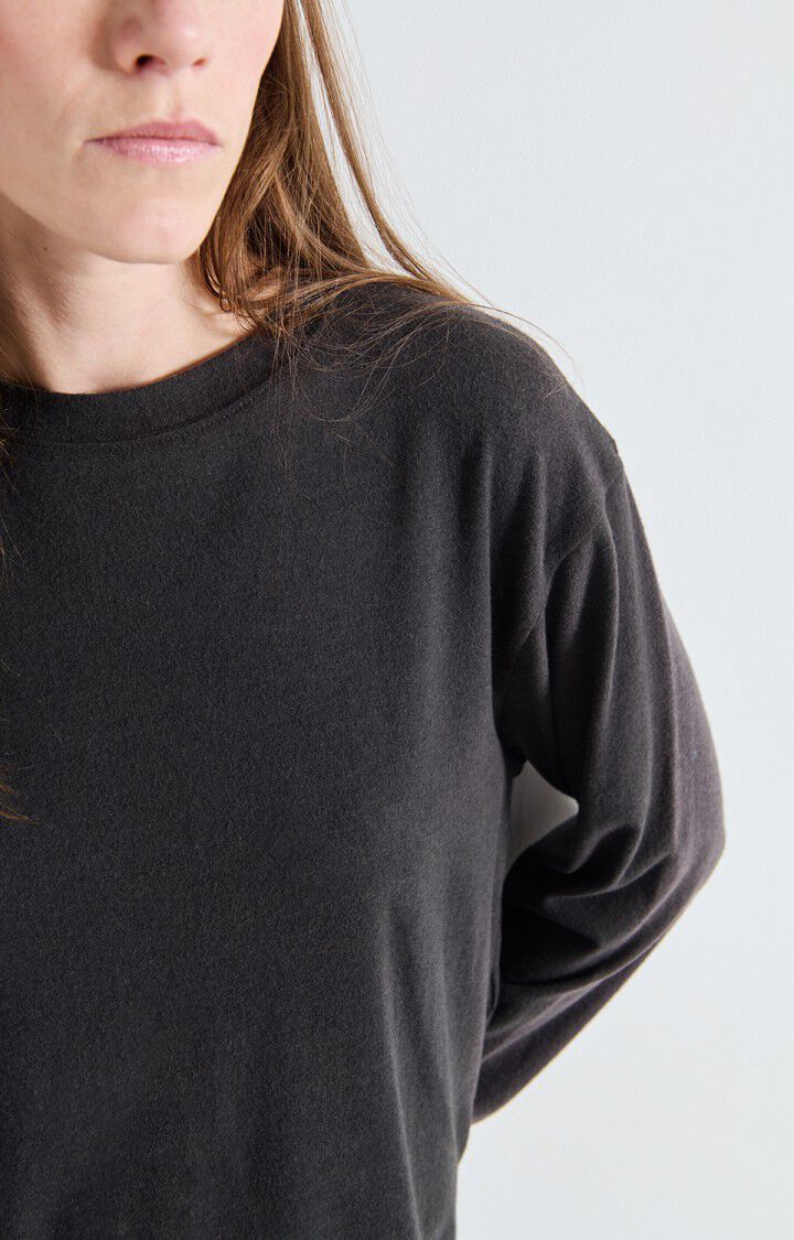 American Vintage Ypawood Long Sleeve T-Shirt in Charcoal Melange