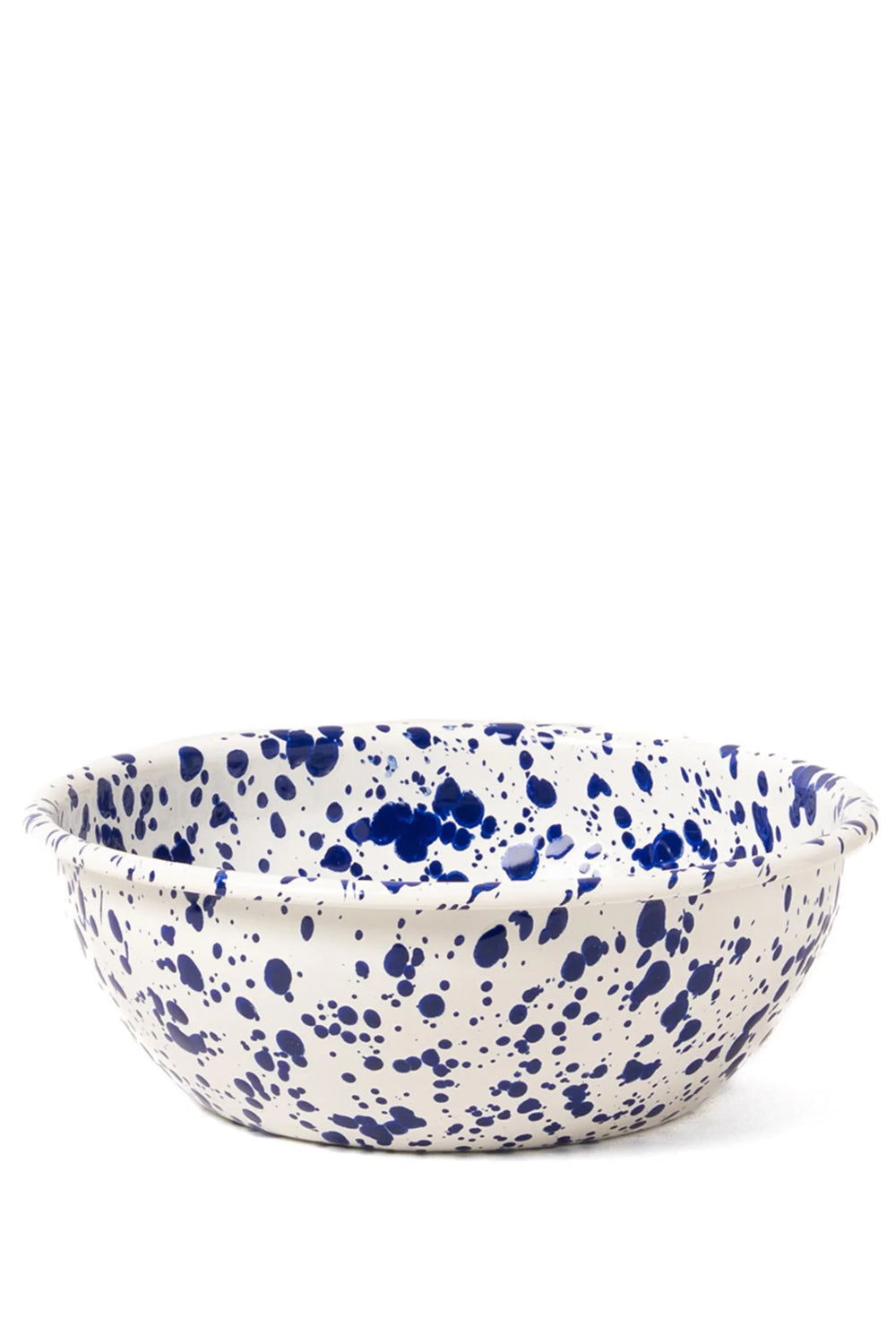 Yod & Co Splatter Enamel Salad Bowl in Cream / Blue
