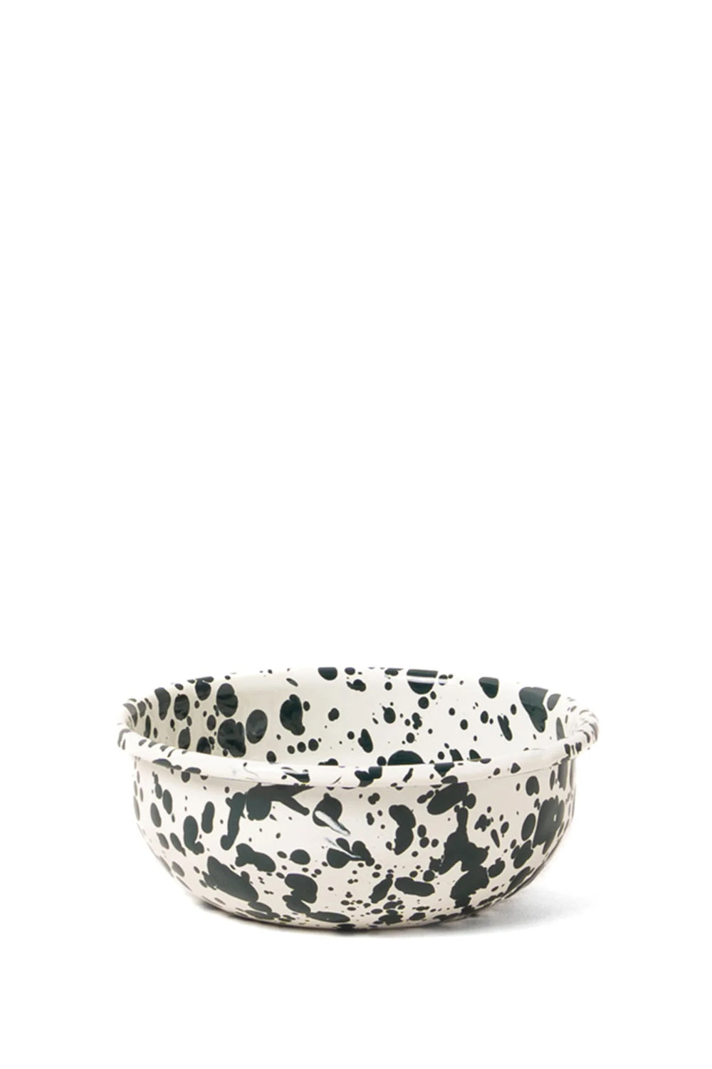 Yod & Co Splatter Enamel Snack Bowl in Cream / Dark Green