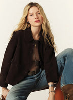 BA&SH Milas Suede Jacket in Chocolate