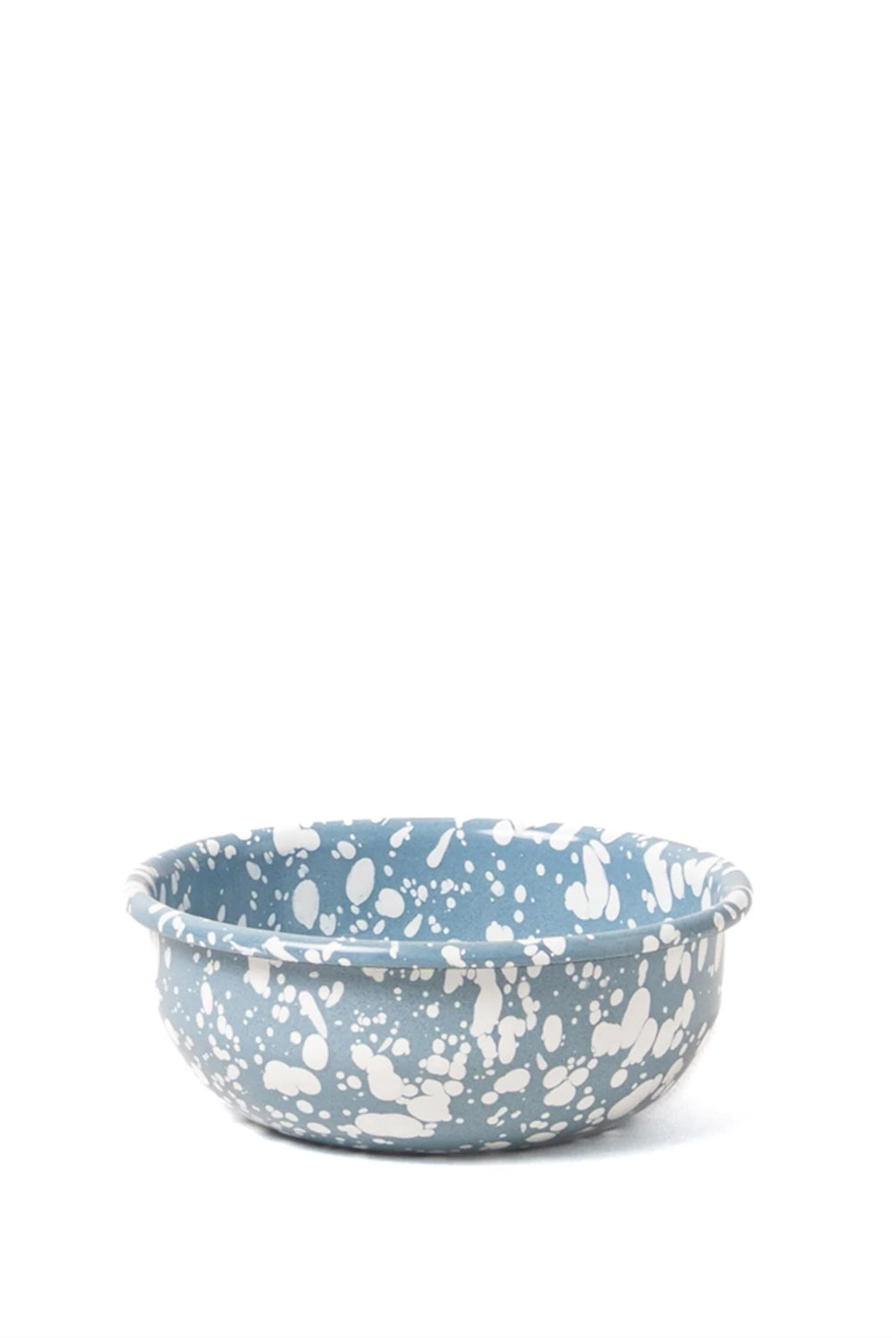 Yod & Co Splatter Enamel Snack Bowl in White/ Light Blue