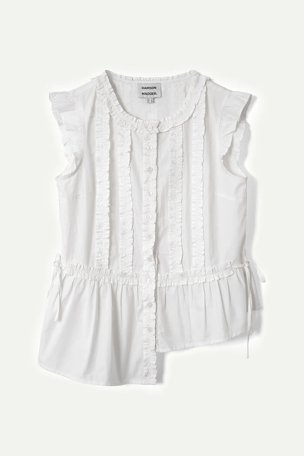 Damson Madder Leighton Ruffle Blouse in White