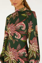 Farm Rio Arabesque Paradise Floral Green Minidress
