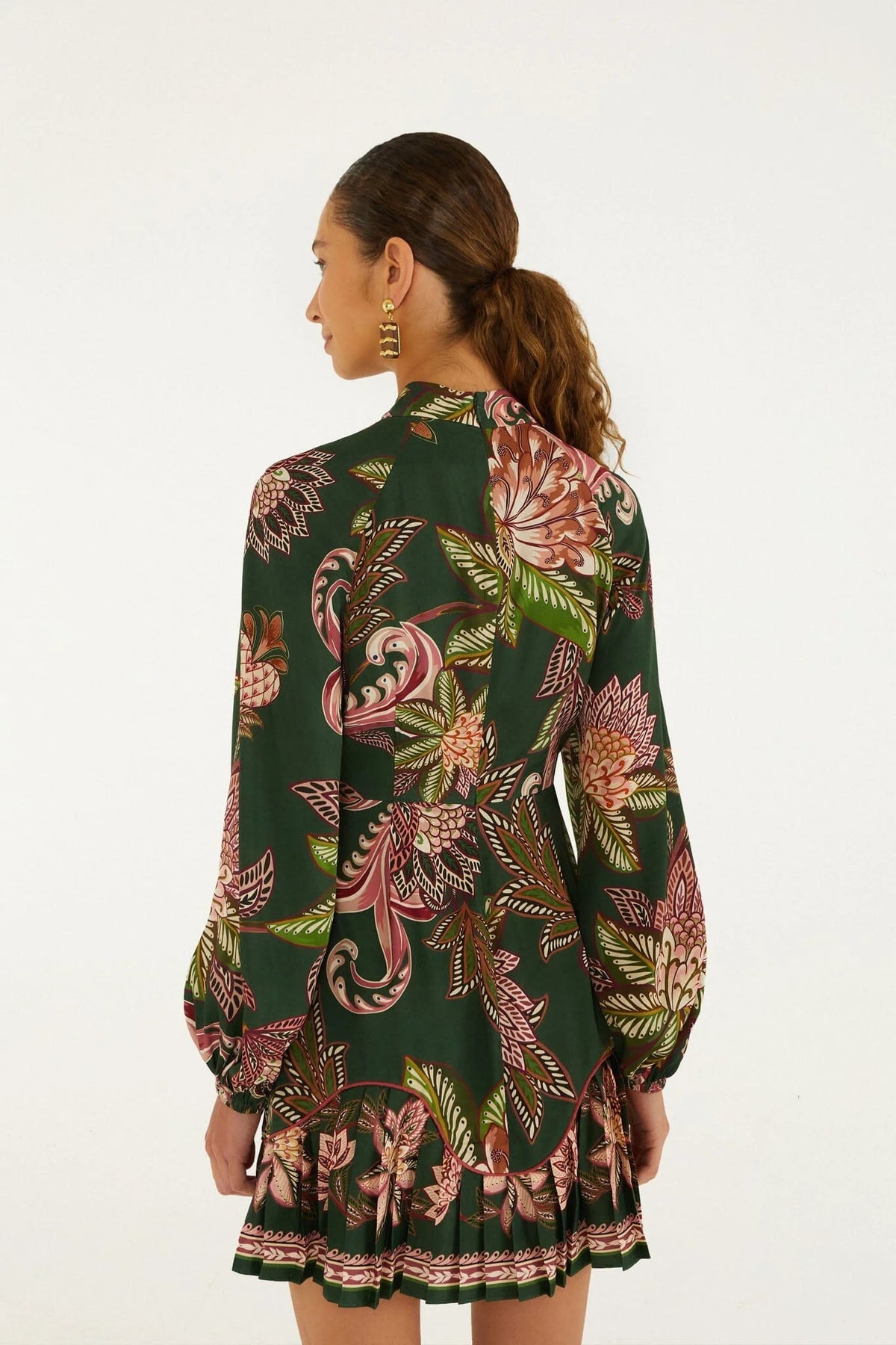 Farm Rio Arabesque Paradise Floral Green Minidress