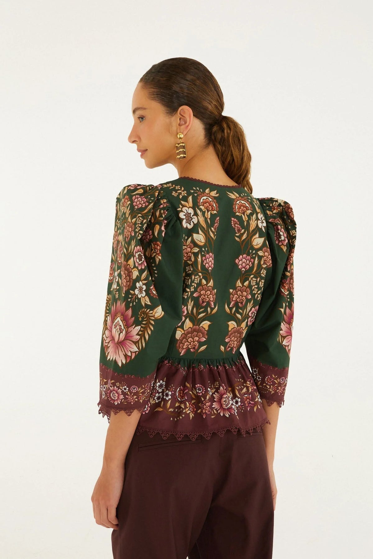 Farm Rio Daniela Green Blouse