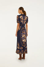 Farm Rio Lara Navy Blue Maxidress