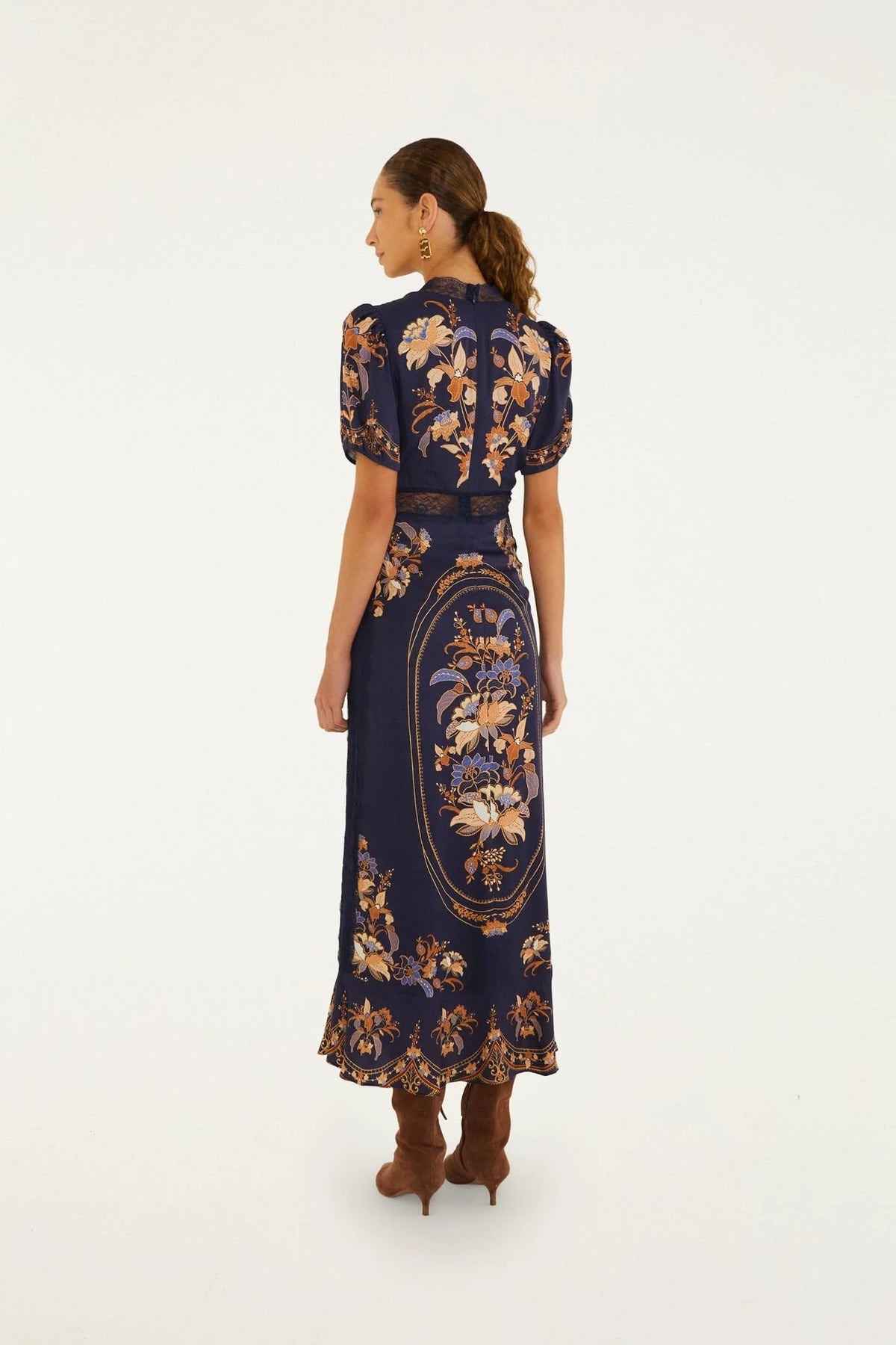 Farm Rio Lara Navy Blue Maxidress