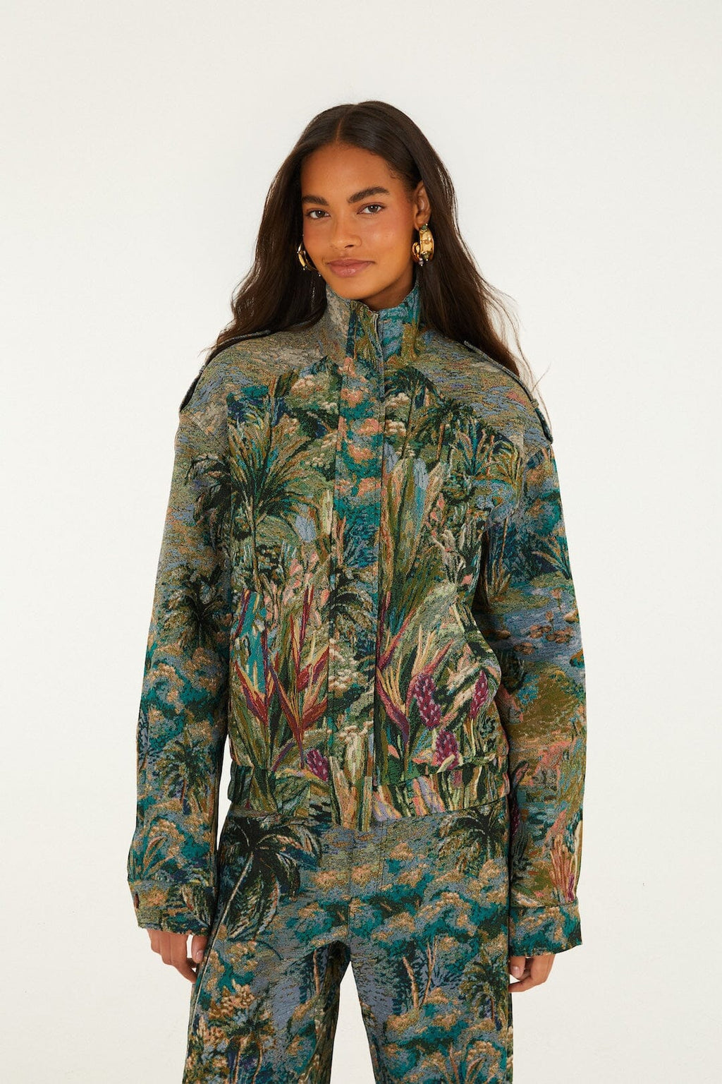 Farm Rio Petricor Multicolour Short Jacquard Jacket