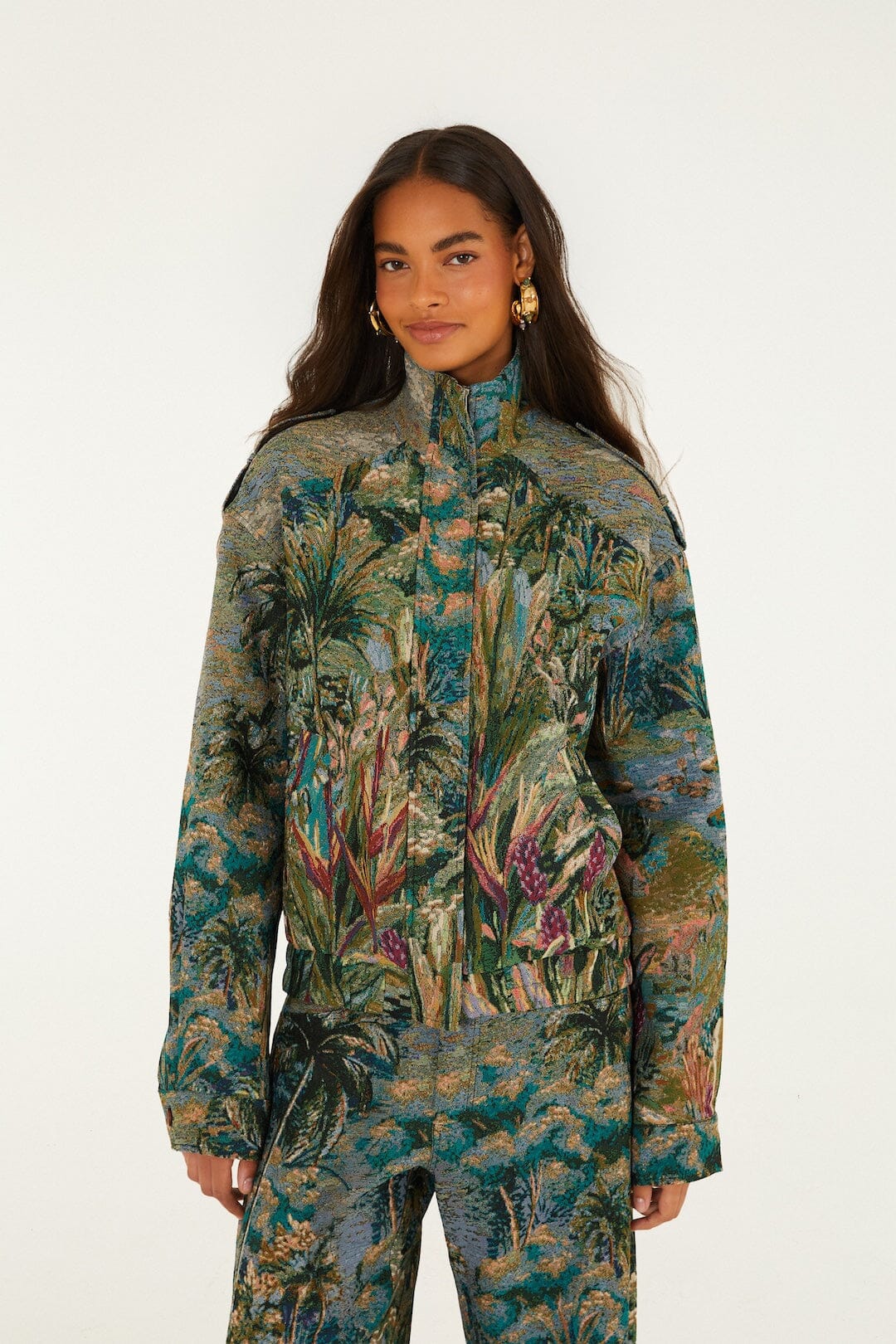 Farm Rio Petricor Multicolour Short Jacquard Jacket