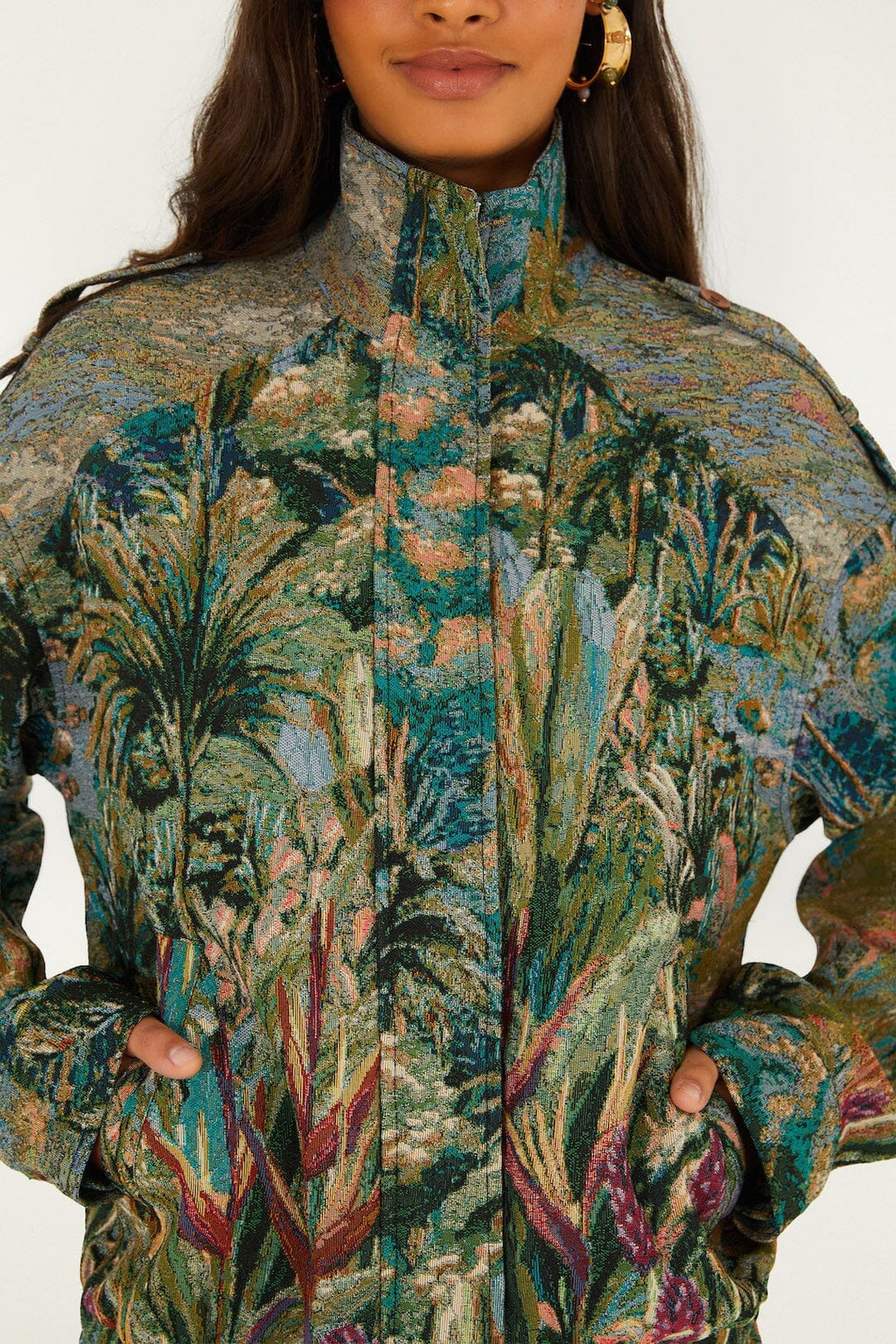 Farm Rio Petricor Multicolour Short Jacquard Jacket