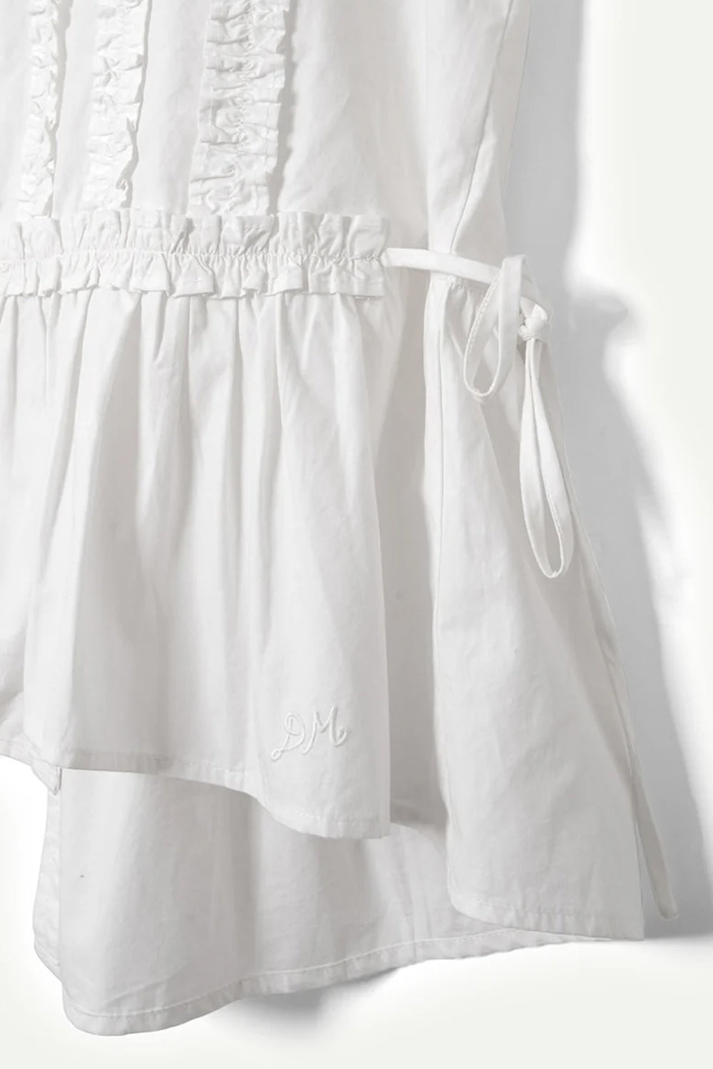 Damson Madder Leighton Ruffle Blouse in White