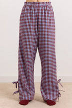 Damson Madder Floki PJ Set in Flannel Red and Blue Gingham