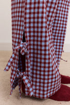 Damson Madder Floki PJ Set in Flannel Red and Blue Gingham