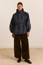 Damson Madder Liu Raincoat in Navy Check