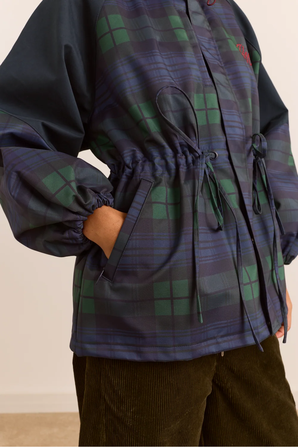 Damson Madder Liu Raincoat in Navy Check