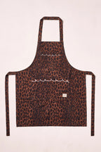Damson Madder Embroidered Apron In Dark Leopard/Lilac