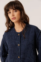 Indi & Cold Quilted Padded Jacket in Indigo