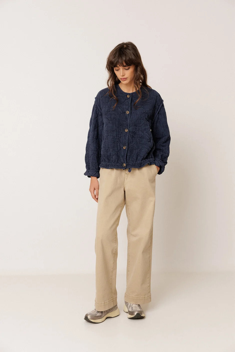 Indi & Cold Quilted Padded Jacket in Indigo
