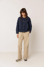 Indi & Cold Quilted Padded Jacket in Indigo