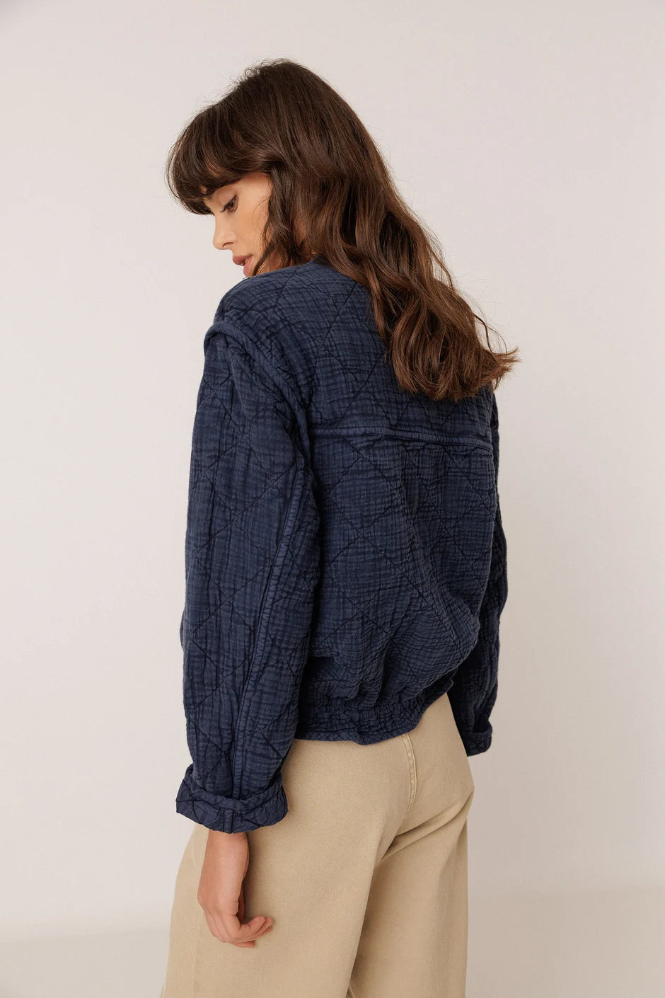 Indi & Cold Quilted Padded Jacket in Indigo