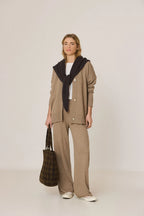 Indi & Cold Knitted Shawl in Chocolate