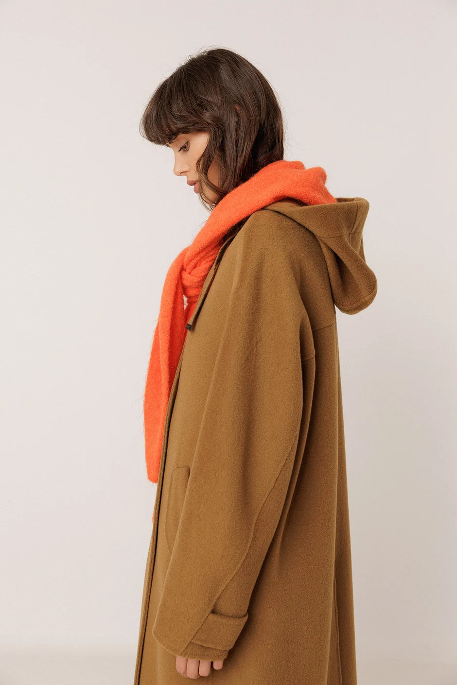 Indi & Cold Knitted Shawl in Orange