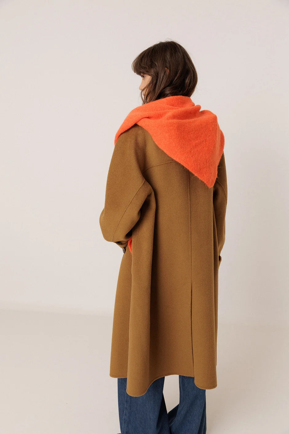 Indi & Cold Knitted Shawl in Orange