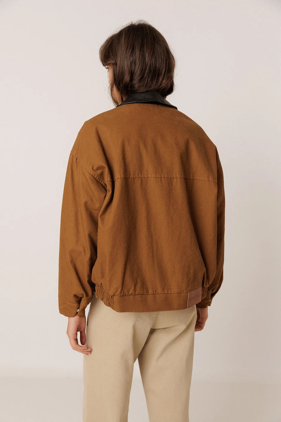 Indi & Cold Washed Effect Quilted Jacket in Toffee