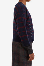 Damson Madder Franny Merino Wool Cardigan in Navy